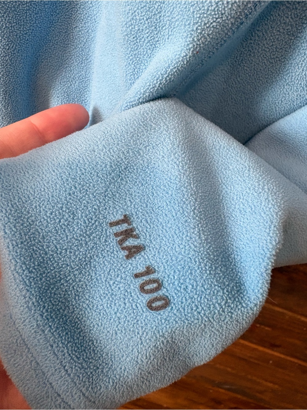 The North Face Women’s Light Blue Quarter-Zip Fleece Pullover TKA 100 size - Picture 3 of 3